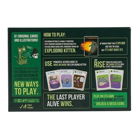 Zombie KITTENS - Game The Evolution Of Exploding Kittens - NEW FACTORY SEALED - Picture 6 of 6